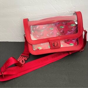 Steve Madden Red Cherry Crossbody Clear Bag